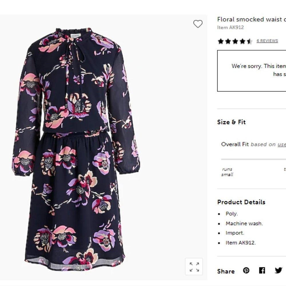 JCrew Floral Smoked Waist Dress - Picture 2 of 10